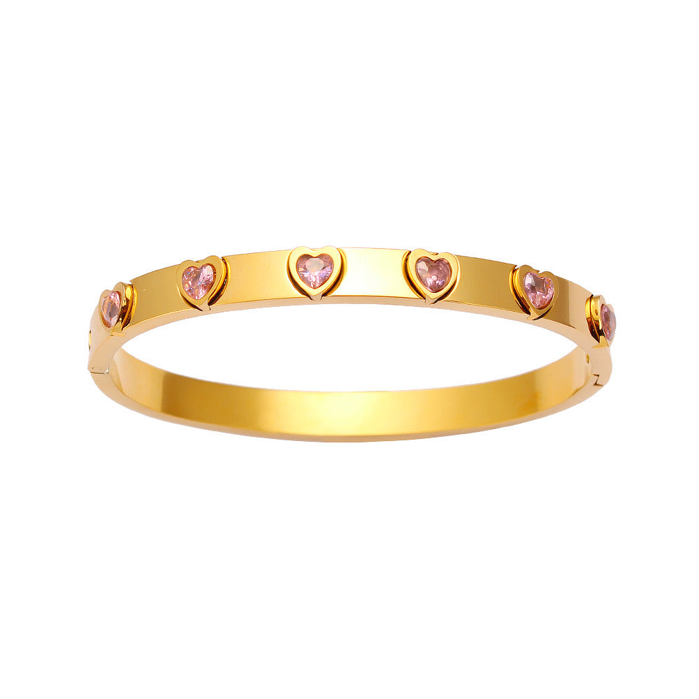 Pink Heart Bangle