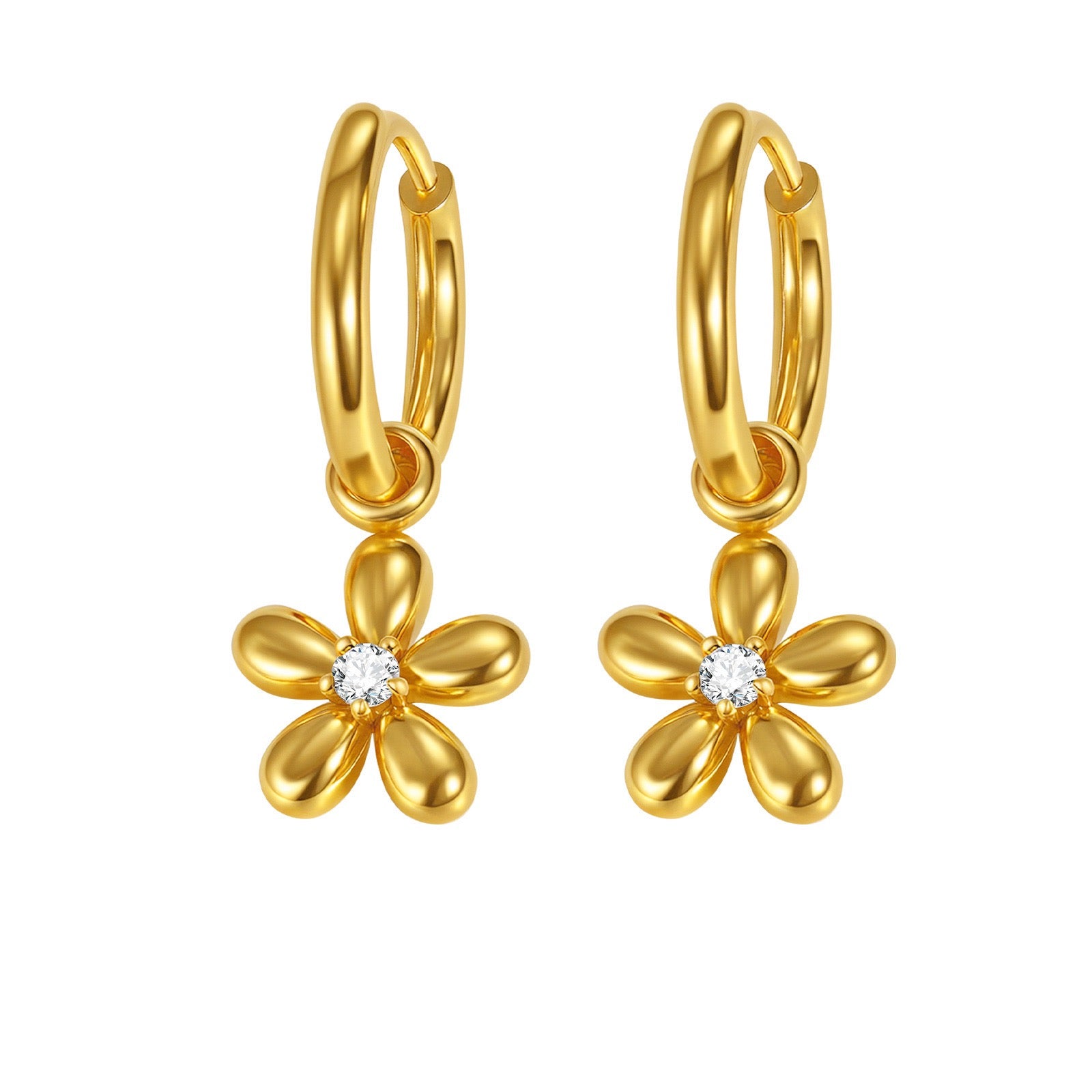 Gold Flower Earring