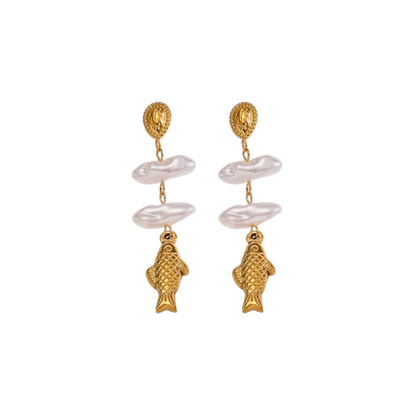 Gold Fish Earring