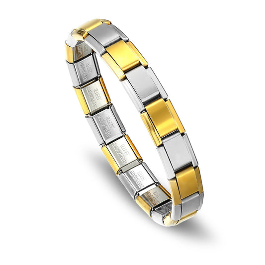 Two Tones Italian Charm Bracelet