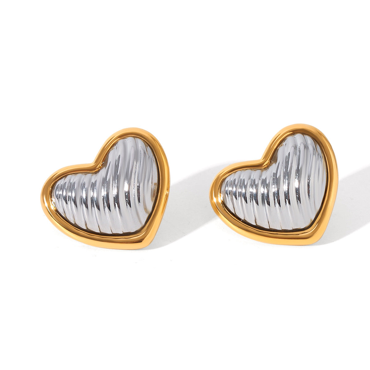 Two Tones Heart Earring